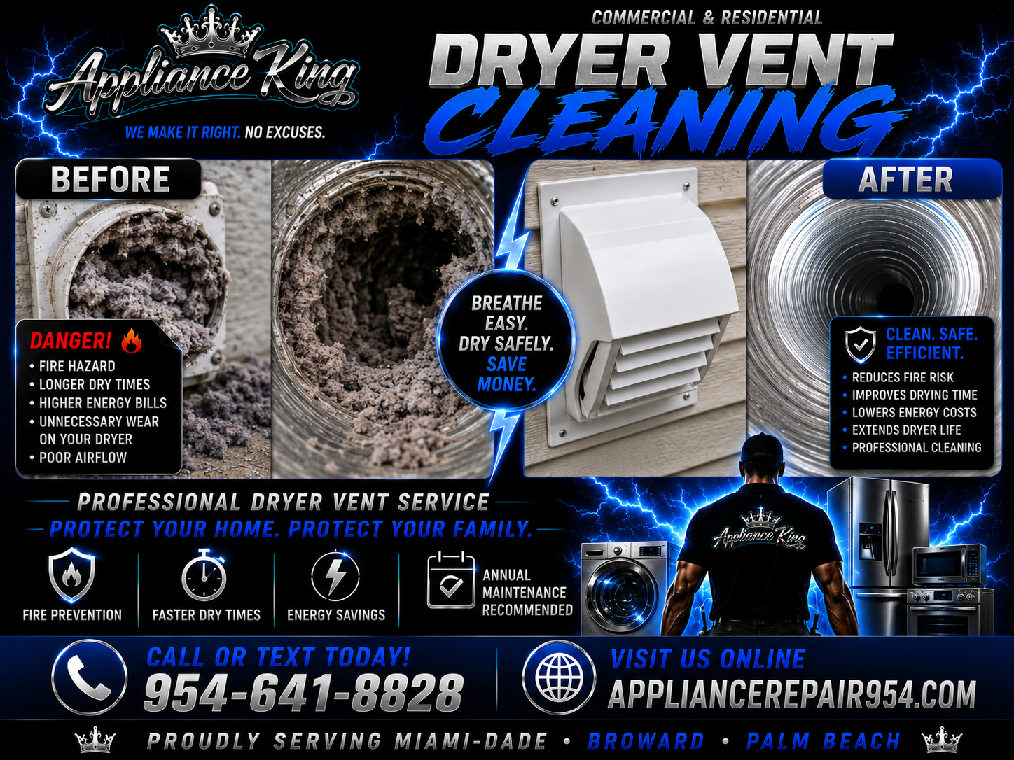 Dryer Vent Repair Coral Springs by Appliance King